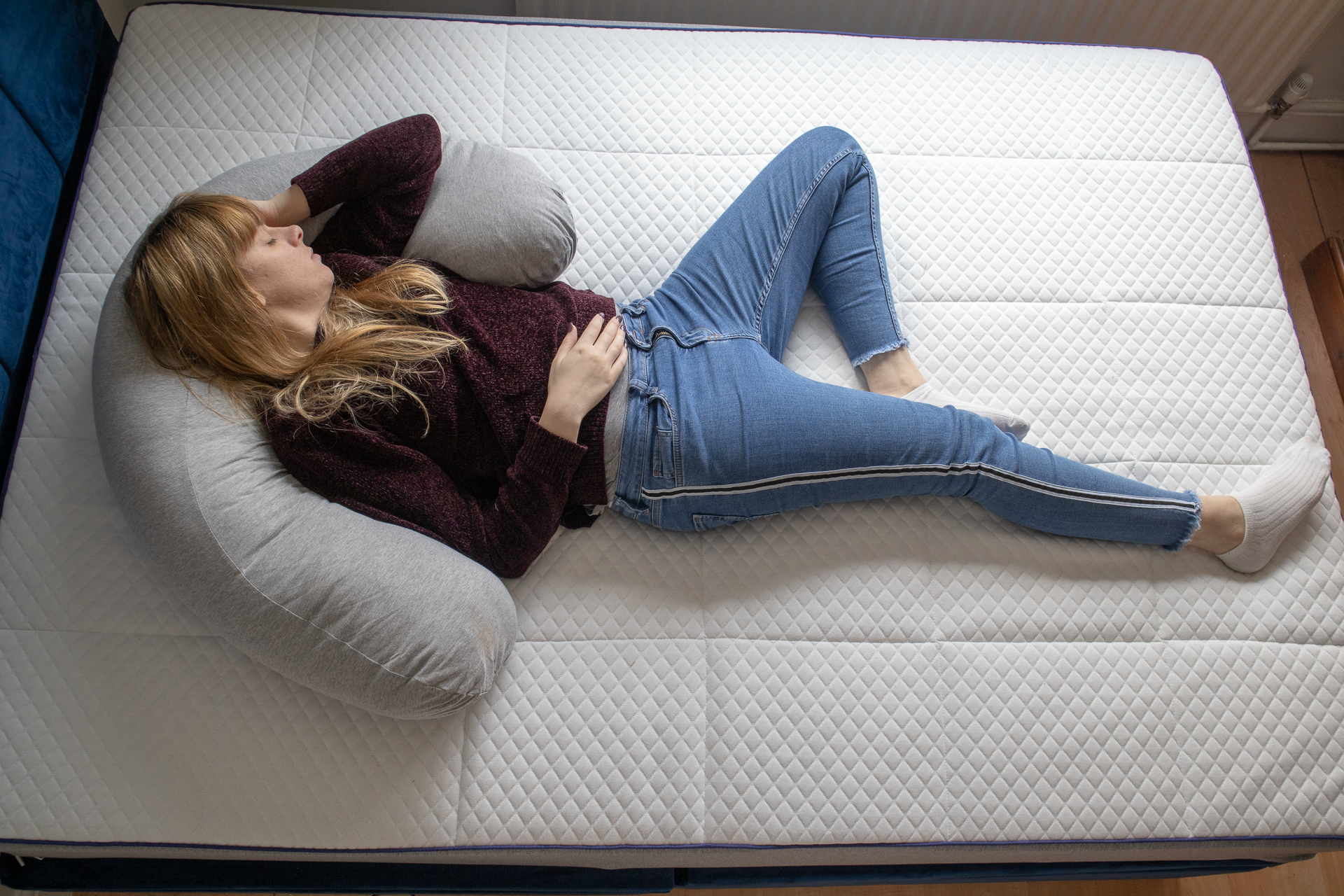 Back sleeper on Kally Body Pillow